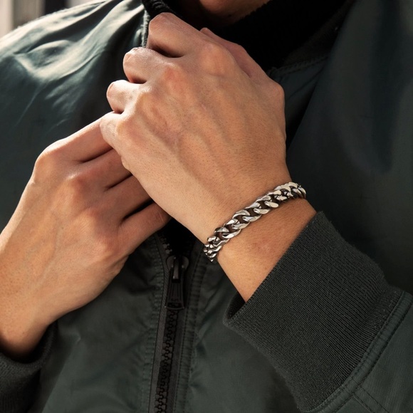 ✨Oliver 18K White Gold Curb Cuban Chain 10mm Bracelet 7.5” - Picture 2 of 9